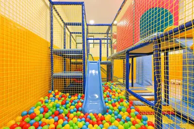 a cage filled with lots of colorful balls at Grand Hotel Velingrad in Velingrad