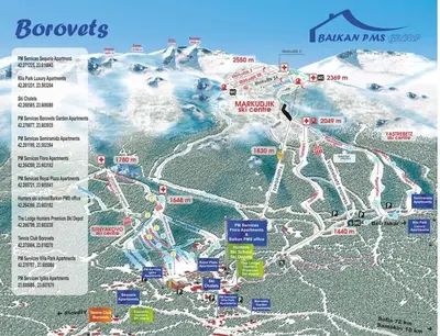 a map at PM Services Royal Plaza Apartments in Borovets