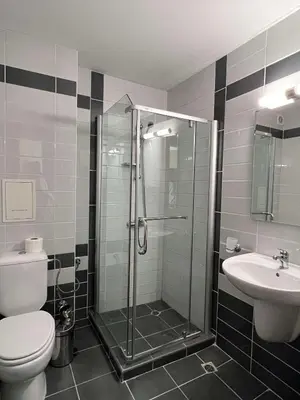 a bathroom with a shower and a toilet and a sink at Local Stay Hotel, BW Signature Collection in Bansko