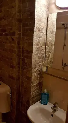 a bathroom with a sink and a toilet and a mirror at Duvaro Guesthouse in Raduil