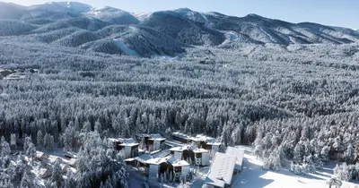 an aerial view of a ski resort in the snow at Euphoria Club Hotel in Borovets