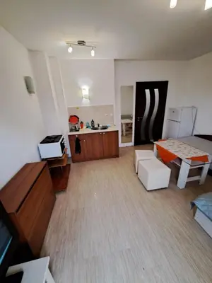 a room with a kitchen and a living room at spa in Plovdiv