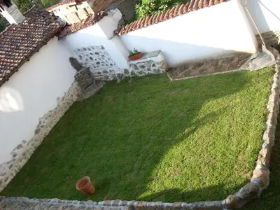 an overhead view of a small yard with grass at Tsutsovi House in Kalofer