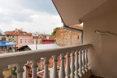 a balcony with a view of a city at Apartments Nasini by Flat Mаnager in Plovdiv
