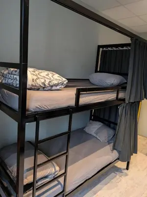 a group of bunk beds in a room at Bla Bla Hostel in Sofia