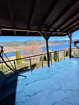 a view from the deck of a house overlooking the water at VIP Complex in Sarnitsa