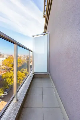a balcony with a view of a city at Apartment Valerie walking distance to Top Center in Plovdiv