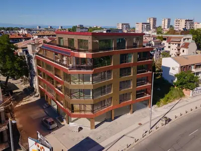 an overhead view of a building in a city at Studio Oslo byPMM in Plovdiv