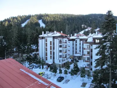 an aerial view of a resort in the snow at Borovets Holiday Apartments - Different Locations in Borovets in Borovets
