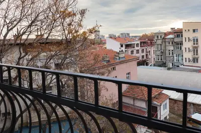 a view of a city from a balcony at Beautiful best location apartment 