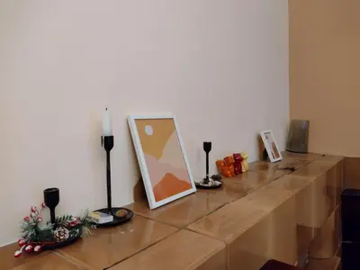a table with a mirror on top of it at Central Charming Home with Garden near Parking and NDK in Sofia