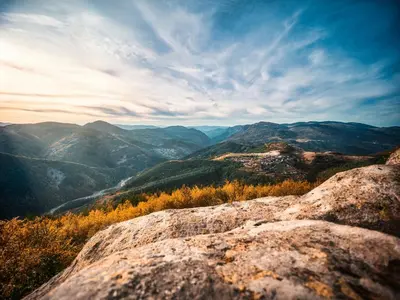 a view of the mountains from the top of a mountain at Hotel Elegance in Asenovgrad