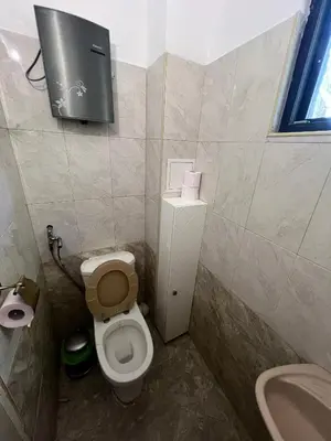 a small bathroom with a toilet and a sink at Bankya Guest House - Sofia in Bankya