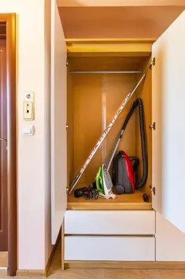 a room with a closet filled with hockey equipment at Roof top terrace maisonette in Plovdiv