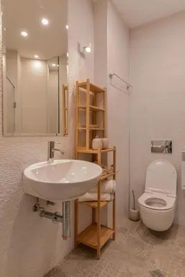 a bathroom with a sink and a toilet at Sofia Dream Apartment - Premium One Bedroom on Ekzarh Yosif by Flat Mаnager in Sofia