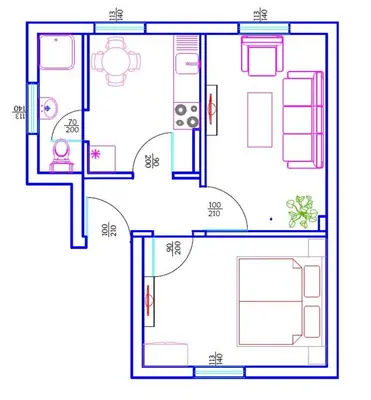 a floor plan of a house at Къща за гости Ирис in Kyustendil