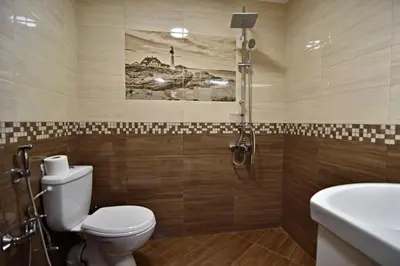 a bathroom with a toilet and a sink at Madini apartment in Velingrad