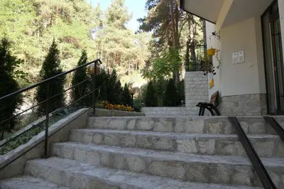 a set of stairs in front of a building at Апартамент Мия Deluxe in Velingrad