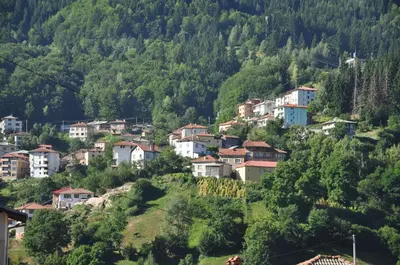 a small town on a hill with houses at Plaza Family Hotel in Smolyan