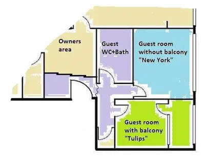 a drawing of a floor plan of a house at 2 Bedrooms with private Bath and balcony near the Airport in Sofia