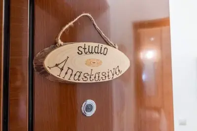a sign on a door that says school inaccessible at Studio Anastasia in Sapareva Banya