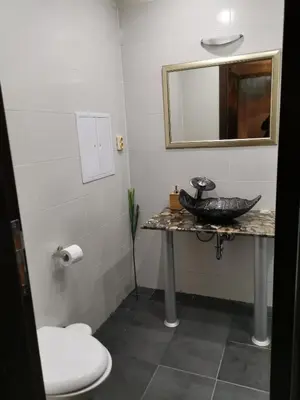 a bathroom with a sink and a mirror at Мирков Дар in Bansko