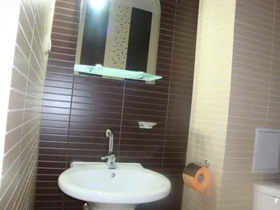 a bathroom with a sink and a mirror at Tzvetelina Palace Hotel in Dolna Banya