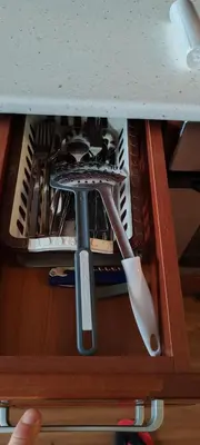 a drawer with a table with knives and utensils at iVAVev CedarLodge Bansko in Bansko
