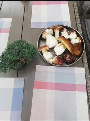 a plate of food on a table next to a plant at Къща Томови,стаи за гости in Devin