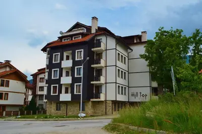 a large building with a black and white at Cozy studio in 