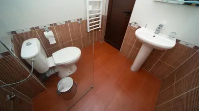 a bathroom with a toilet and a sink at BULGARI melnik in Melnik