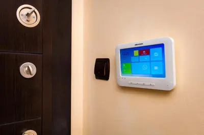 a door with a tv on the wall at Cozy new Apartment 'Casa Vacanza ' ✵ TOP CENTER ✵ in Plovdiv