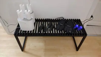 a black bench with utensils on it at Pearl XL in Pamporovo