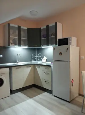a kitchen with a white refrigerator and a sink at IGLIKA 2 SNOWY NIGHT V 31 in Borovets