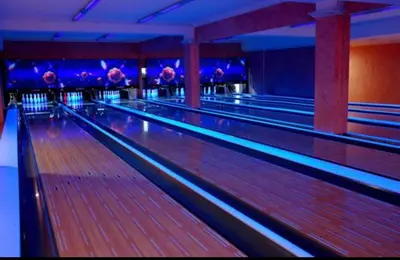 a row of bowling lanes in a bowling alley at Grand Monastery Deluxe Pamporovo 5 B 3 in Pamporovo