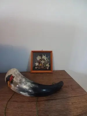 a black whale sitting on a table next to a picture at Winslow Highland Bansko - Apartment Giovanni, ул Валевица 7 кв Грамадето in Bansko