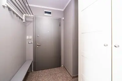 a elevator in a room with a door in it at Modern Apartment 2 with Parking next to Bulgaria Mall in Sofia
