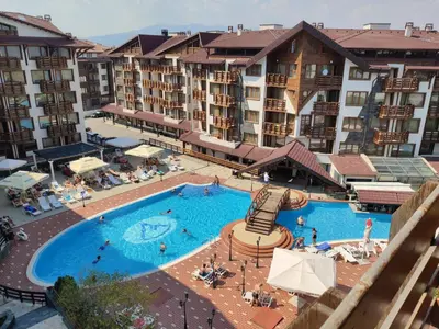 an overhead view of a swimming pool at a hotel at Bansko Belvedere Apartament in Bansko