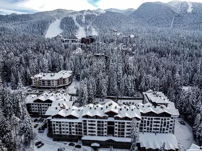 an aerial view of a resort covered in snow at MAGRI Luxurious Apartment A42 Borovets Gardens in Borovets