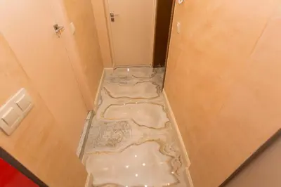 a bathroom with a shower with a toilet in it at Elegant 2bdr Apartment with a Balcony in Sofia