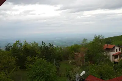 a view of the countryside from a house at Family Hotel Diana in Lyaskovo
