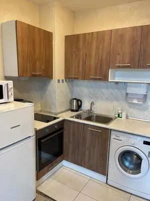 a kitchen with a sink and a washing machine at Colonel apartment 945 in Sofia