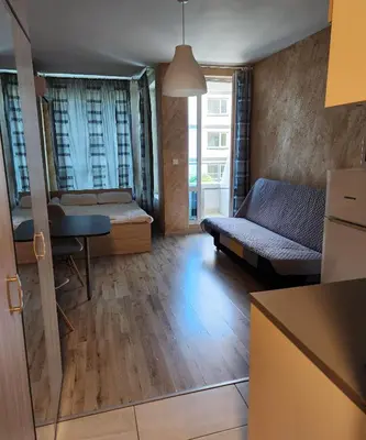 a living room with a couch and a table at Colonel apartment 953 in Sofia