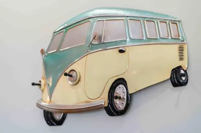 a toy bus is sitting on a white background at Heart of the City Center Lux Apartment with View in Sofia
