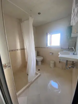 a bathroom with a shower and a toilet and a sink at Family Hotel Zdravets in Sofia