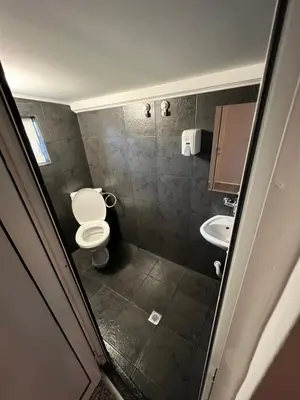 a bathroom with a toilet and a sink at The rainbow 4 in Sofia