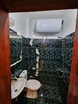 a bathroom with a toilet and a sink at Tsar Simeon, 2 bedroom, living room and fireplace in Sofia