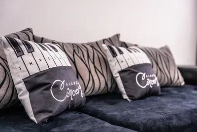 a group of pillows sitting on top of a couch at The moon in Sandanski