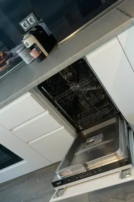 an overhead view of an oven in a kitchen at Jasmine Central Apartment in Sofia