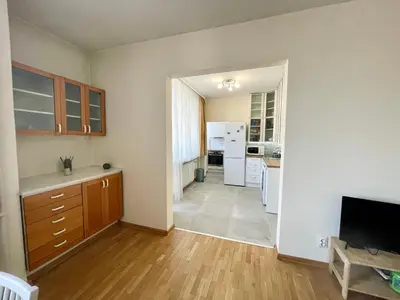 an empty room with a kitchen and a living room at 2-BDR Flat Near the Mall, Spacious & Cozy by Flat Mаnager in Sofia